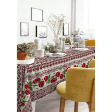 Скатертина "Маки" прямокутна лляна