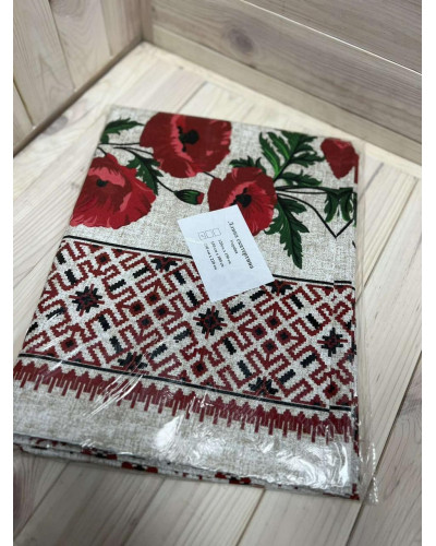 Скатертини Home plus    OT150х220-маки купити у Postel.biz.ua