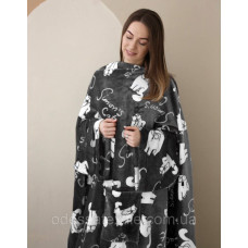 Плед із флису з рукавами Саймон сірий