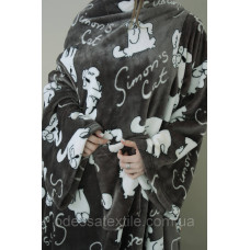 Плед із флису з рукавами Саймон сірий