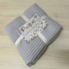 Покривало вафельне 200х220 ТМ Тет-@-Тет Pique сіре