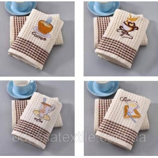 Кухонний рушник вафельний Coffee 25х50 см, упаковка 12 шт