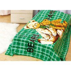 Плед із мікрофібри Ведмедики на зеленій клітині