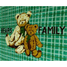 Плед із мікрофібри Ведмедики на зеленій клітині