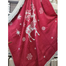 Плед бавовняний Sarar Battaniye з бахромою 1780А