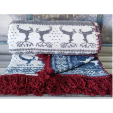 Плед бавовняний Sarar Battaniye з бахромою 17206А