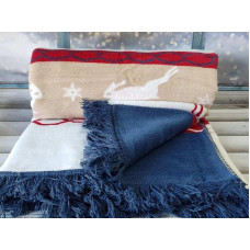 Плед бавовняний Sarar Battaniye з бахромою 17208A