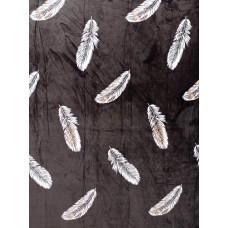 Плед з флісу Перо на шоколаді (160х210)