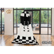 Плед із флису Діор чорно-білий (160х210)