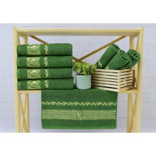 Рушник махровий для обличчя та рук Parisa Home "Греція" (зелене) 50х100см.