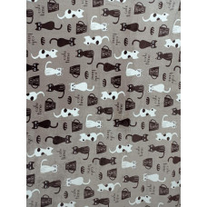 Плед з флісу Коти на коричневому (160х210)