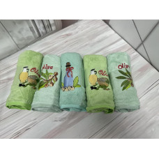 Кухонний рушник з мікрофібри Олива 6 шт. в упаковці 35х75см.