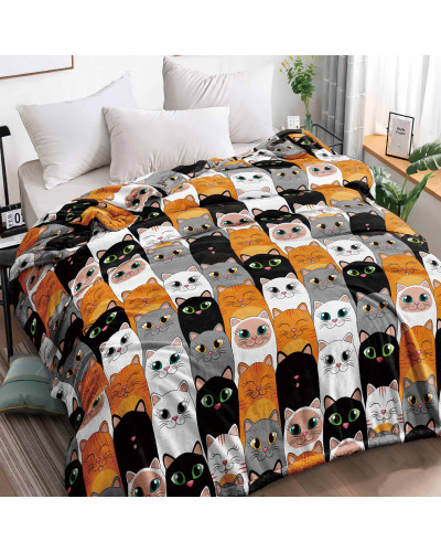 Плед з флісу Коти-депутати кольорові (220*240)