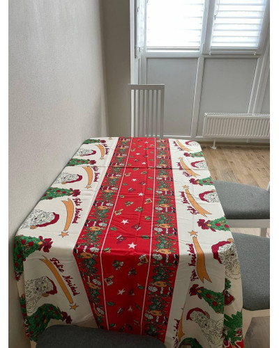 Скатертина "Новий рік" Feliz Navidad прямокутна тканинна-3