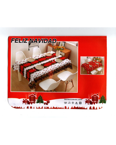 Скатертина "Новий рік" Feliz Navidad прямокутна тканинна-3