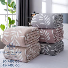 Покривало лен-муслин Colorful Home 200х230 Листочки в асортименті