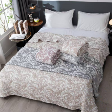 Покривало лен-муслин  Colorful Home 200х230 Вензелі в ассортименті