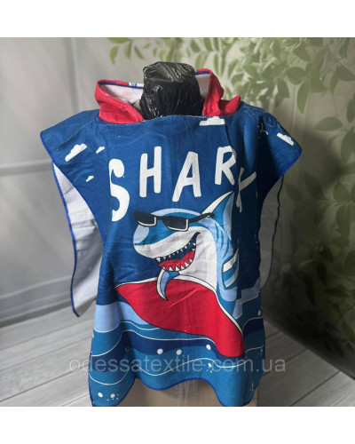 Дитяче пляжне пончо SHARK