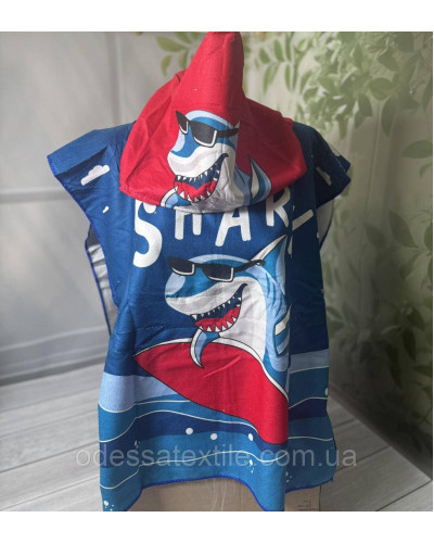 Дитяче пляжне пончо SHARK
