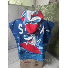 Дитяче пляжне пончо SHARK