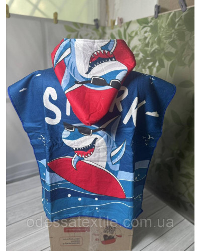 Дитяче пляжне пончо SHARK