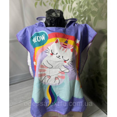 Дитяче пляжне пончо Котик MEOW