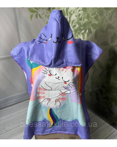 Дитяче пляжне пончо Котик MEOW