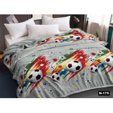 Плед з флісу Футбол сірий (PM-286)