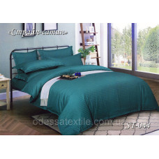 Комплект постільної білизни Тет-А-Тет двоспальний Страйп сатин Бірюза ST-044