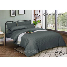 Комплект постільної білизни Тет-А-Тет двоспальне Страйп сатин сірий ST-015а