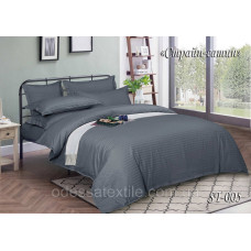 Комплект постільної білизни Тет-А-Тет двоспальний страйп-сатин Графіт ST-005