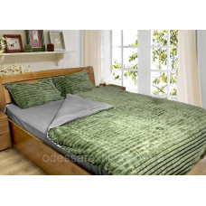Плюшевий комплект постільної білизни мікрофібра+бязь ТЕТ-@-ТЕТ Зелений (євро розмір)