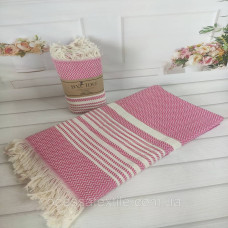 Пляжно-банний рушник Пештемаль 100х180см рожевий
