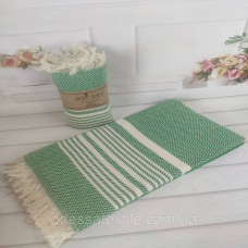 Пляжно-банний рушник Пештемаль 100х180см зелений