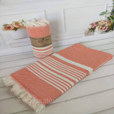 Пляжно-банний рушник Пештемаль 100х180см помаранчевий