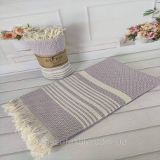 Пляжно-банний рушник Пештемаль 100х180см лавандовий