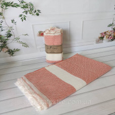 Пляжно-банний рушник Пештемаль 100х180см помаранчевий