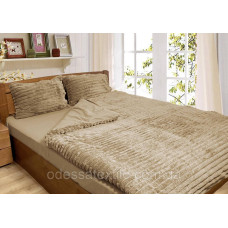 Плюшевий комплект постільної білизни мікрофібра+бязь ТЕТ-@-ТЕТ Беж (полуторний розмір)