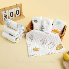 Кухонні муслінові серветки Хмарки в асортименті 20 шт. в упаковці 25х25см.