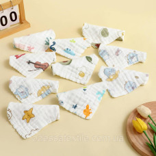 Кухонні муслінові серветки Хмарки в асортименті 20 шт. в упаковці 25х25см.