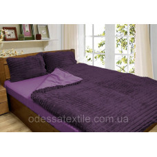 Плюшевий комплект постільної білизни мікрофібра+бязь ТЕТ-@-ТЕТ темно-фіолетовий (євро розмір)