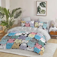 Двоспальна постільна білизна Тет-@-Тет В-1557 бязь (економ)