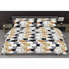 Двоспальна постільна білизна Тет-@-Тет В-1596 бязь (економ)