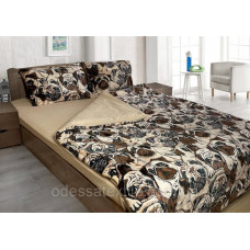 Плюшевий комплект постільної білизни мікрофібра+бязь ТЕТ-@-ТЕТ Мопси нові (євро розмір)