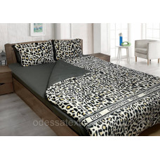 Плюшевий комплект постільної білизни мікрофібра+бязь ТЕТ-@-ТЕТ Діор леопардовий (євро розмір)