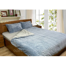 Комплект постільної білизни мікрофібра+бязь ТЕТ-@-ТЕТ Соти сіро-блакитні (двоспальний розмір)