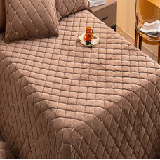 Покривало"Koloco" велюрове стьобане Ромб Н моко (210х230см)