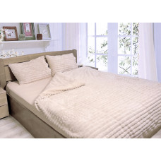 Плюшевий комплект постільної білизни мікрофібра+бязь ТЕТ-@-ТЕТ мікрофібра+бязь Молочний (полуторний розмір)