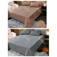 Покривало"Koloco" велюрове стьобане Ромб Н карамель (210х230см)