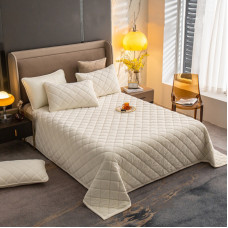 Покривало"Koloco" велюрове стьобане Ромб Н молочний (210х230см)